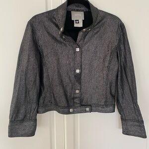 Versace Jeans Couture Metallic Cropped Jean Jacket - rare collectible